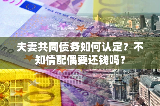 北京夫妻共同债务如何认定？不知情配偶要还钱吗？